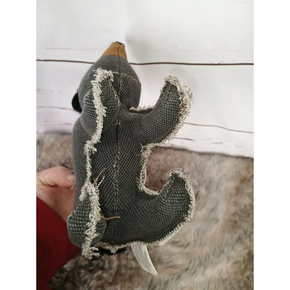 Happy Tails 10 in Stuffed Gray Bear‎ Brown Nose Dog Toy